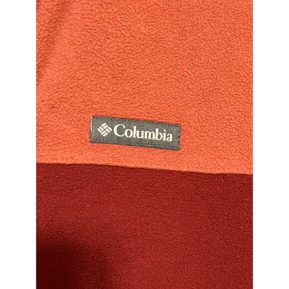 Columbia Colorblock Two-Tone Red & Orange Front Fleece Pullover S - Picture 3 of 10